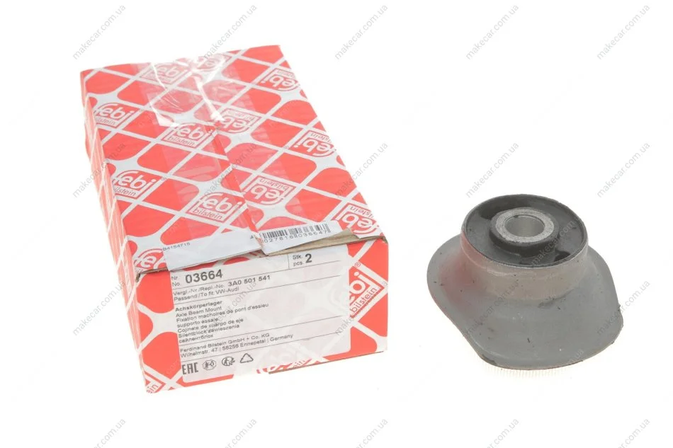 <strong>Сайлентблок балки VW PASSAT (88-) задн. вісь (Вир-во Febi) FEBI BILSTEIN 03664 (фото 1)</strong>