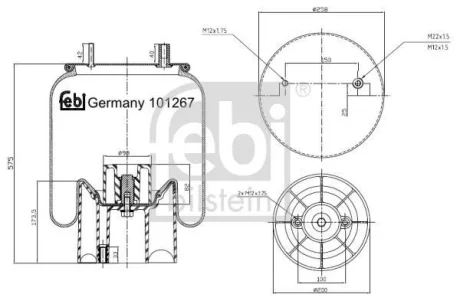 Пневморесора 4162 N P01 (зі стаканом) для FEBI BILSTEIN 101267 фото товару