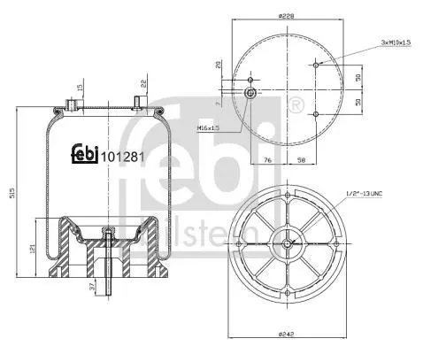 <strong>Пневморесора 792 N P01 (зі стаканом) FEBI BILSTEIN 101281 (фото 1)</strong>
