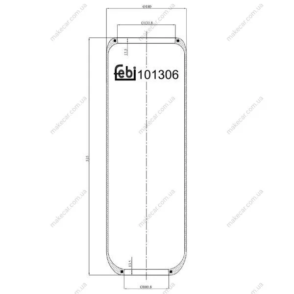 <strong>Подушка пневмопідвіски FEBI BILSTEIN 101306 (фото 1)</strong>