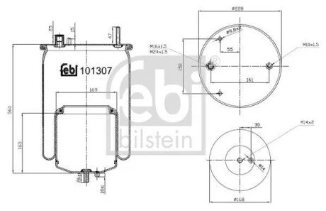 Сильфон пневматичної підвіски для FEBI BILSTEIN 101307 фото товару