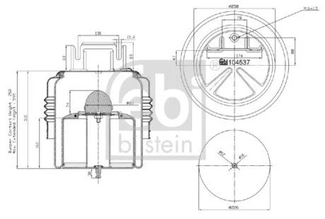 Сильфон пневматичної підвіски для FEBI BILSTEIN 104537 фото товару