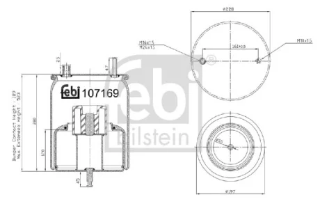 Пневморесора 6631 N P01 (зі стаканом) для FEBI BILSTEIN 107169 фото товару