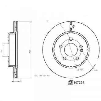 Гальмівний диск FEBI BILSTEIN 107224 фото товара