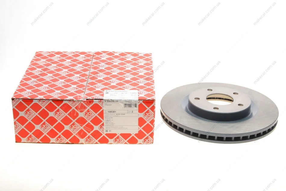 <strong>FEBI Диск тормозной пер. Nissan X-Trail,Qashqai KIA Magentis FEBI BILSTEIN 108381 (фото 1)</strong>