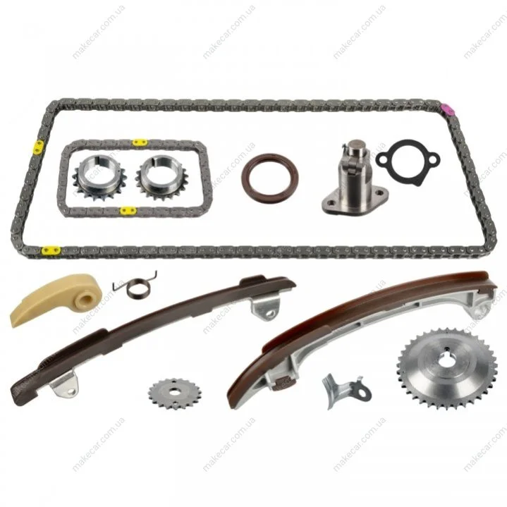 <strong>FEBI TOYOTA К-кт цепи ГРМ (2 цепи+ 3 шт. направляющие+ натяжитель +4 шестерени+ сальник + прокладка) Avensis 2.0 00- FEBI BILSTEIN 109428 (фото 1)</strong>