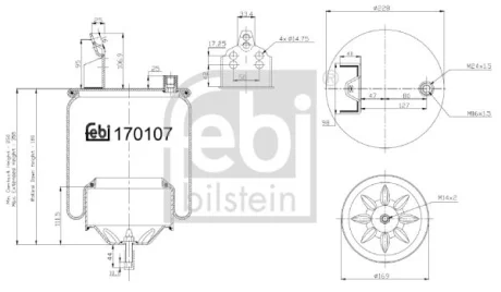 Подушка амортизуюча для FEBI BILSTEIN 170107 фото товару