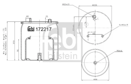 Подушка амортизуюча для FEBI BILSTEIN 172217 фото товару