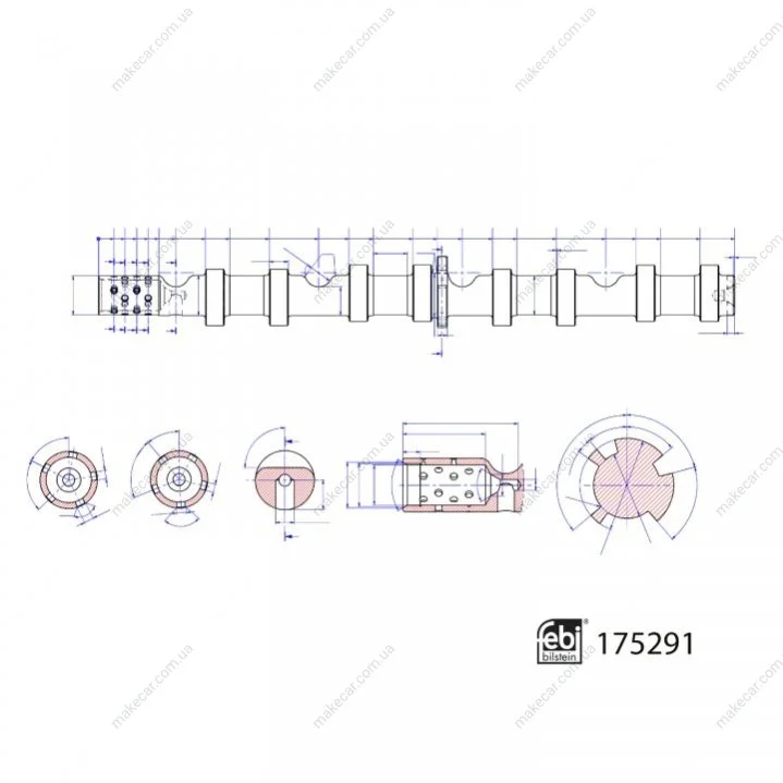 <strong>Вал розподільчий впускний VAG 2,0 TFSI (вир-во FEBI) FEBI BILSTEIN 175291 (фото 1)</strong>
