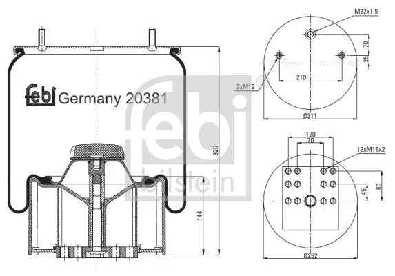 <strong>Подушка амортизуюча FEBI BILSTEIN 20381 (фото 1)</strong>