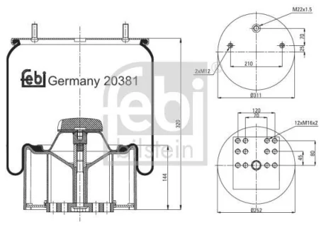 Подушка амортизуюча для FEBI BILSTEIN 20381 фото товару