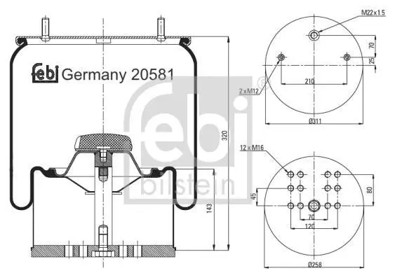 <strong>Подушка амортизуюча FEBI BILSTEIN 20581 (фото 1)</strong>
