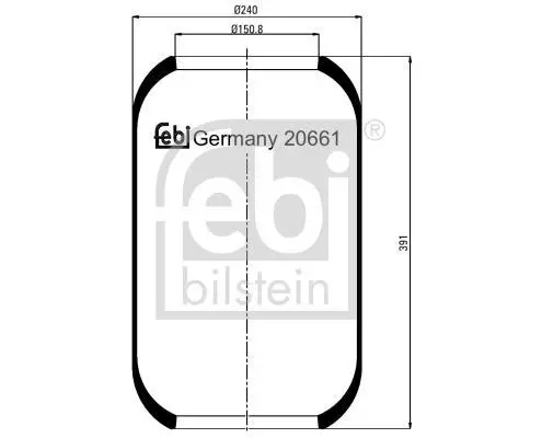 <strong>Кожух пневматической рессоры FEBI BILSTEIN 20661 (фото 1)</strong>