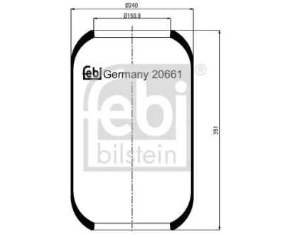 Кожух пневматической рессоры для FEBI BILSTEIN 20661 фото товару