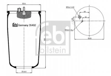 Пневмоподушка підвіски без поршня для FEBI BILSTEIN 35492 фото товару