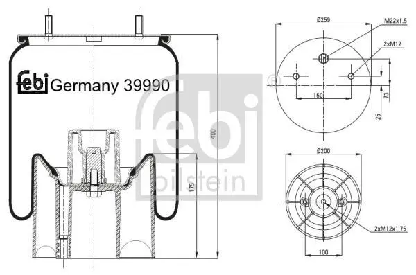 <strong>Подушка амортизуюча FEBI BILSTEIN 39990 (фото 1)</strong>
