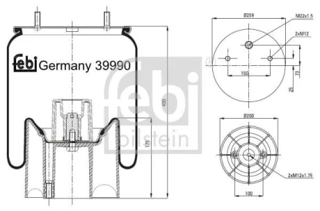 Подушка амортизуюча для FEBI BILSTEIN 39990 фото товару