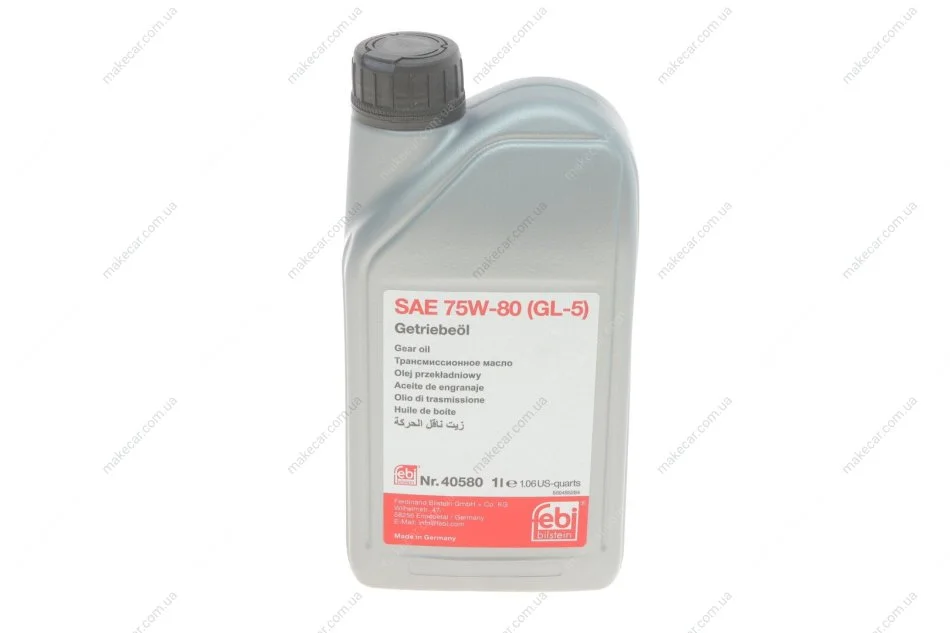 <strong>Трансмісійна олива Febi Gear Oil GL-5 75W-80, 1л FEBI BILSTEIN 40580 (фото 1)</strong>