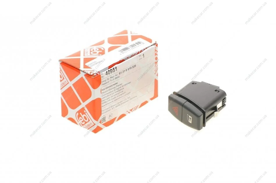 <strong>FEBI BMW Выключатель аварийной сигнализации E60/E84 FEBI BILSTEIN 40951 (фото 1)</strong>