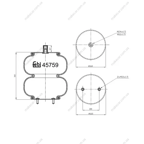 <strong>Подушка амортизуюча FEBI BILSTEIN 45759 (фото 1)</strong>