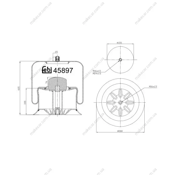 <strong>Подушка амортизуюча FEBI BILSTEIN 45897 (фото 1)</strong>