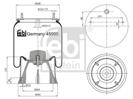 Подушка амортизуюча (зі стаканом) для FEBI BILSTEIN 45995 фото товару
