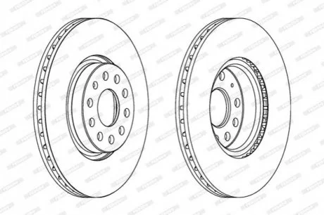 Гальмівний диск для Seat, Skoda, Volkswagen FERODO DDF1305C фото товару