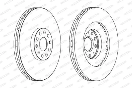 Диск гальмівний для Volkswagen, Skoda, Seat, Audi FERODO DDF1504C-1 фото товару
