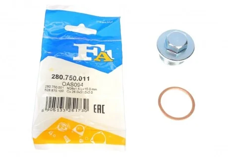 Болт піддону з шестигранною головкою для FA1 280.750.011 фото товару