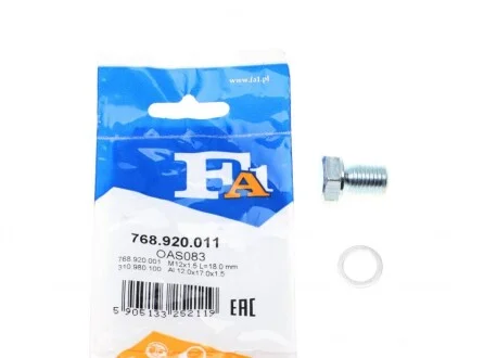 Болт піддону з шестигранною головкою для BMW, Alpina, Opel FA1 768.920.011 фото товару