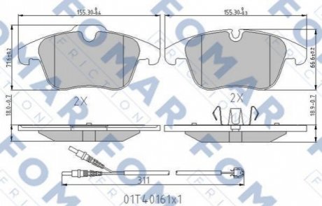 Колодки тормозные дисковые FOMAR FO 338481 фото товара