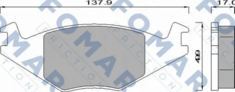 Колодки гальмівні дискові для Skoda, Volkswagen, Seat FOMAR FO 436881 фото товару