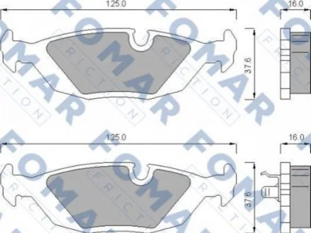 Колодки гальмівні дискові для BMW, Alpina FOMAR FO 438181 фото товару