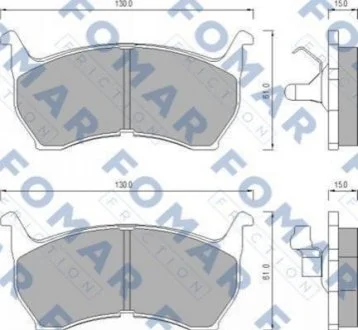 Колодки гальмівні дискові для KIA FOMAR FO 438781 фото товару