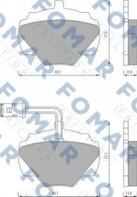 <strong>Колодки гальмівні дискові (комплект 4 шт) FOMAR FO 446081 (фото 1)</strong>