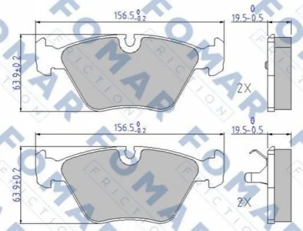 Колодки гальмівні дискові для FOMAR FO 449481 фото товару