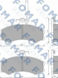Колодки гальмівні дискові для Fiat, Alfa Romeo FOMAR FO 453081 фото товару
