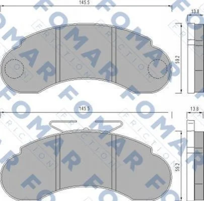 <strong>Колодки гальмівні дискові FOMAR FO 458581 (фото 1)</strong>