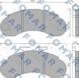 Колодки гальмівні дискові для FOMAR FO 458581 фото товару