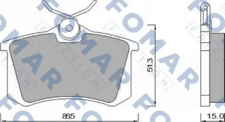 Колодки гальмівні дискові для Volkswagen, Seat FOMAR FO 465381 фото товару