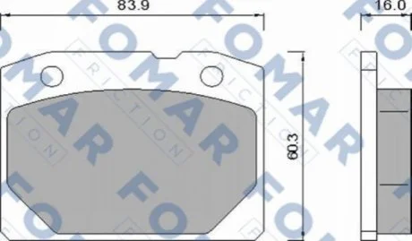 Колодки гальмівні дискові для Lada FOMAR FO 465686 фото товару