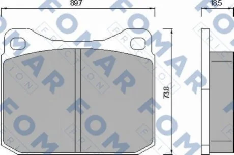 Колодки гальмівні дискові для Volkswagen, Opel, Vauxhall FOMAR FO 467883 фото товару