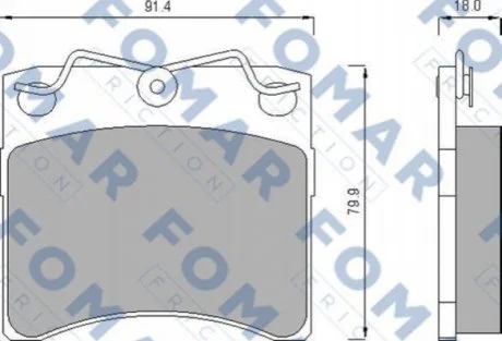 Колодки гальмівні дискові для Volkswagen FOMAR FO 476381 фото товару