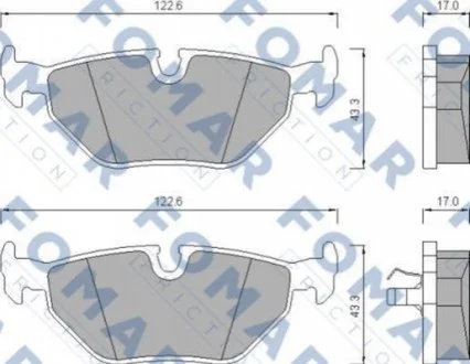 Колодки гальмівні дискові для BMW FOMAR FO 476581 фото товару