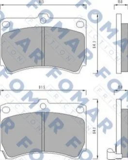 Колодки гальмівні дискові для MG, Mazda, Ford FOMAR FO 477481 фото товару