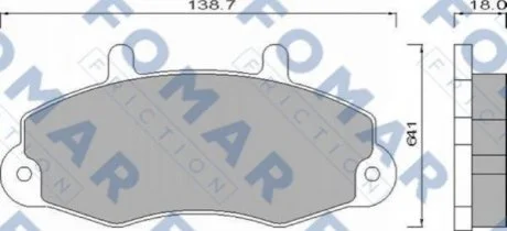 Колодки гальмівні дискові для Toyota, Lexus FOMAR FO 483781 фото товару