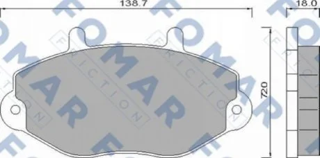 Колодки гальмівні дискові для Ford FOMAR FO 486481 фото товару