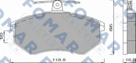 Колодки гальмівні дискові для Audi, Volkswagen FOMAR FO 488481 фото товару