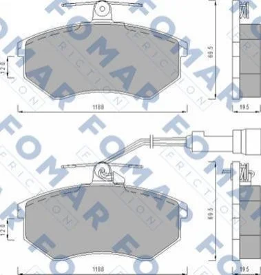 <strong>Колодки гальмівні дискові FOMAR FO 488681 (фото 1)</strong>