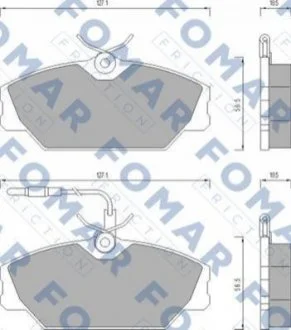 Колодки гальмівні дискові для Renault FOMAR FO 492681 фото товару